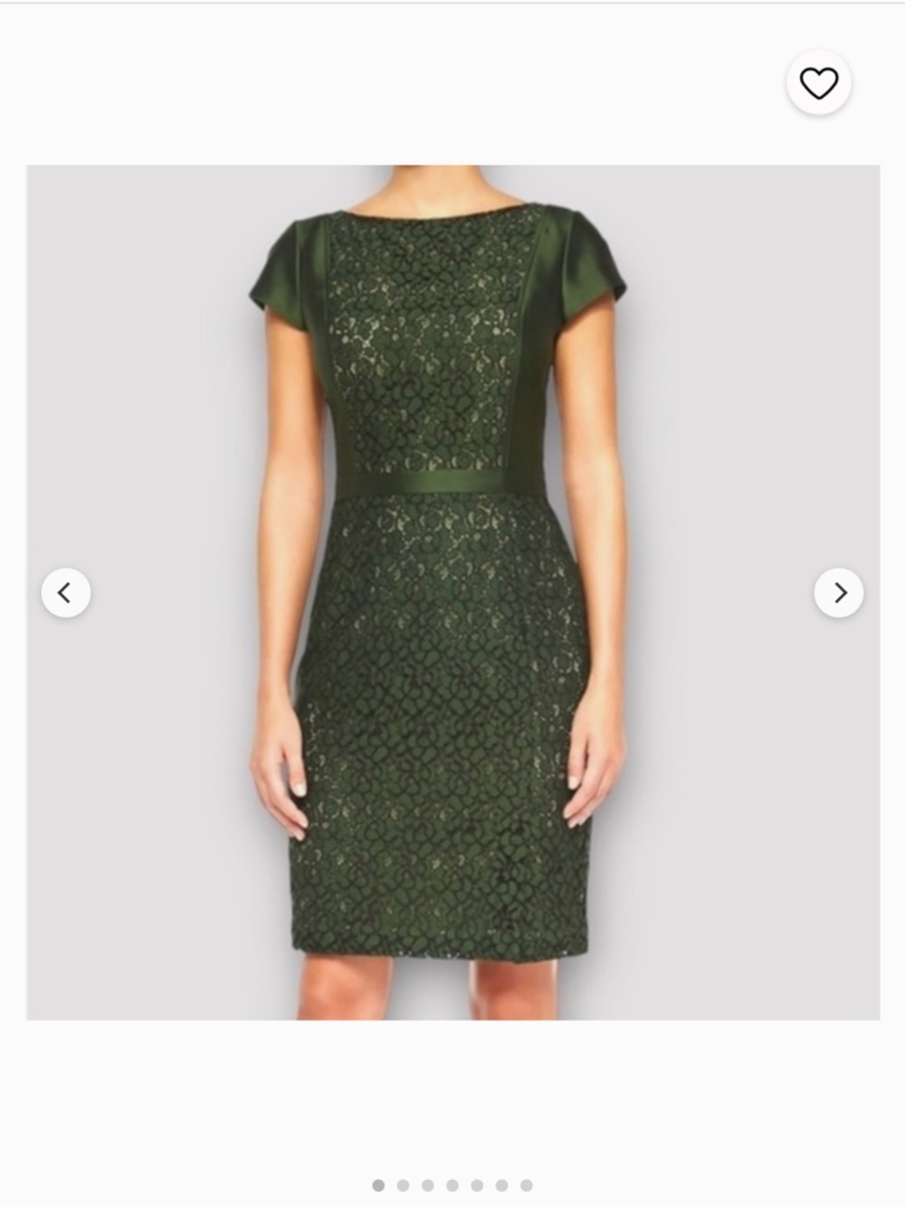 Tory Burch Dark Green Lace Sheath Dress sz 4 #EE
